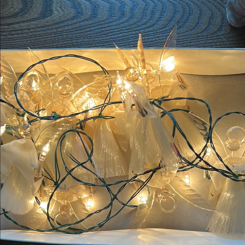 RARE Vintage made in Italy plastic Angel String Lights Silvestri
